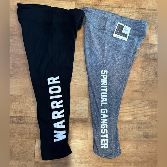 Spiritual Gangster New Warrior + Logo Power Crop Leggings. Lot of 2. Medium - Picture 1 of 6